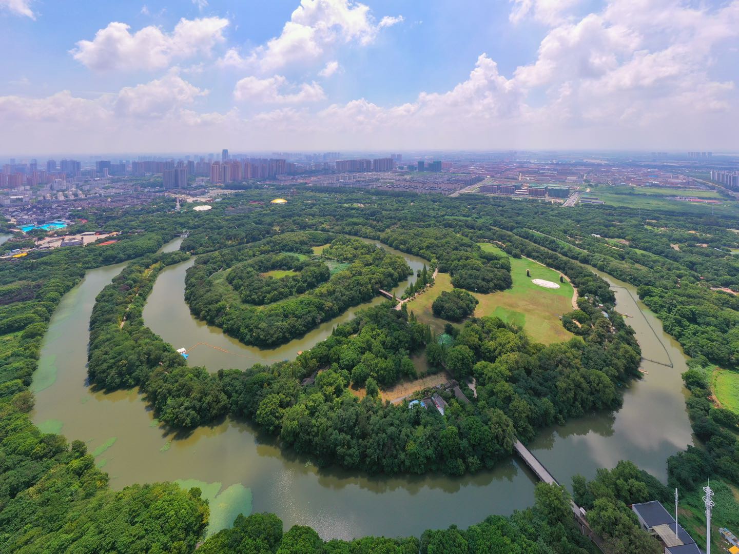 航拍淹城遗址公园