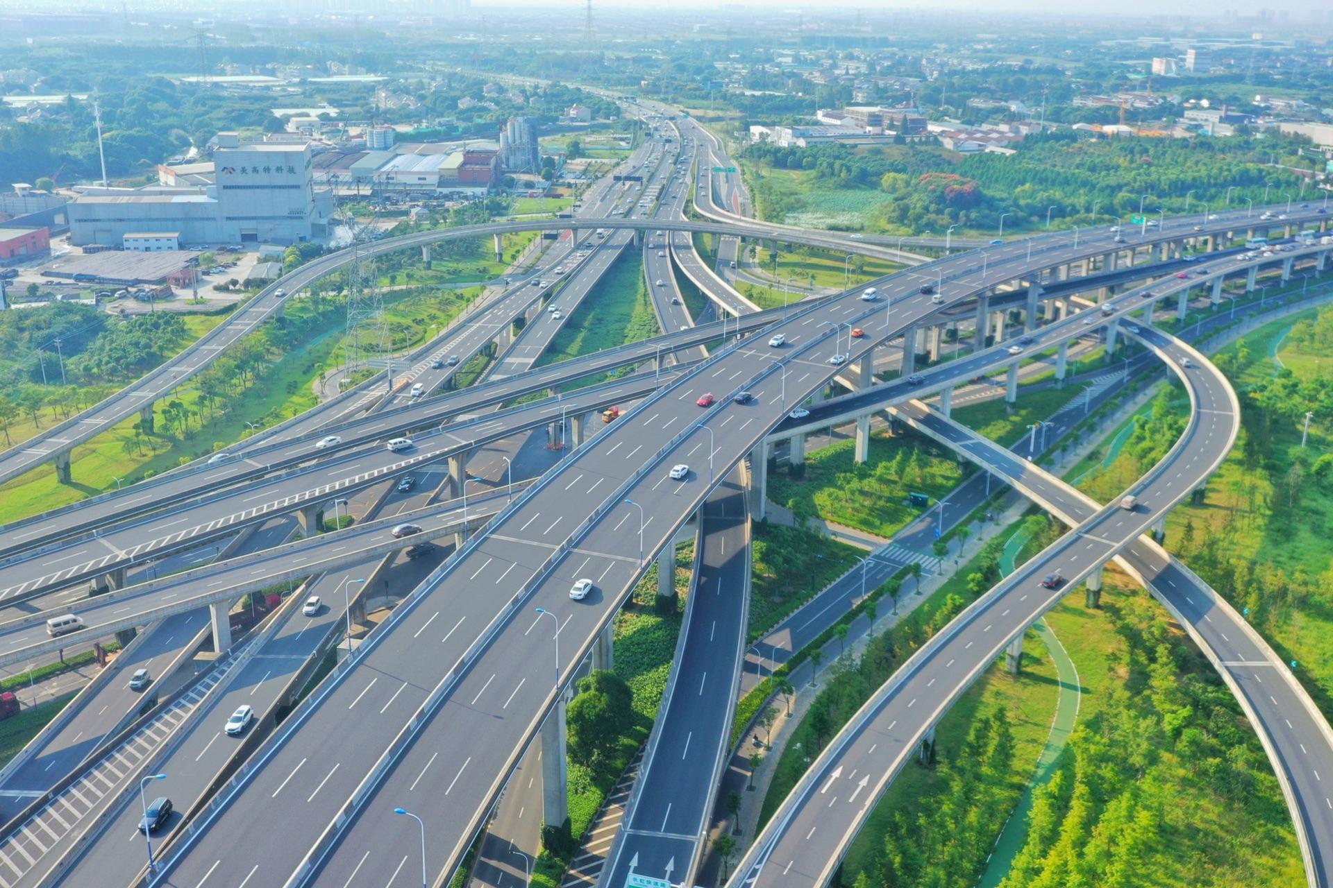 航拍常州龙江路与长虹路高架立交不同的角度是不是很美