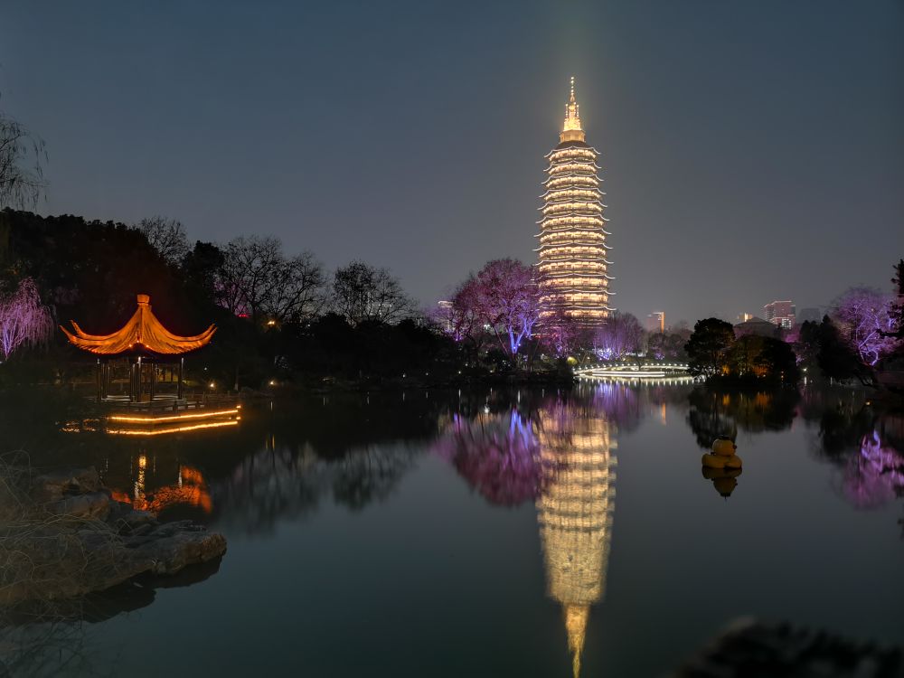 常州天宁寺夜景图片