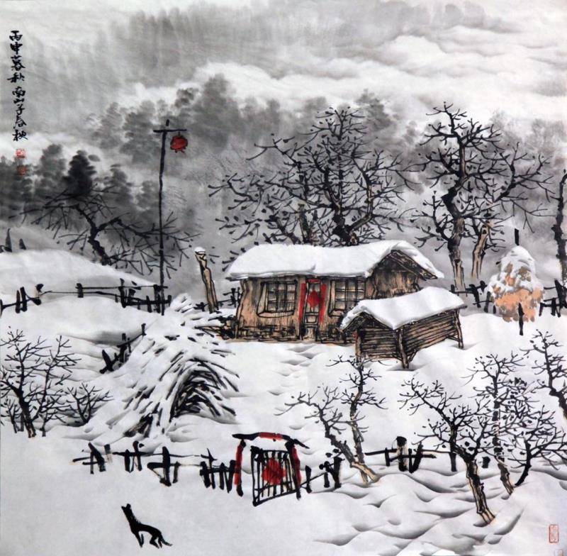 刘长卿日暮苍山远天寒白屋贫柴门闻犬吠风雪夜归人